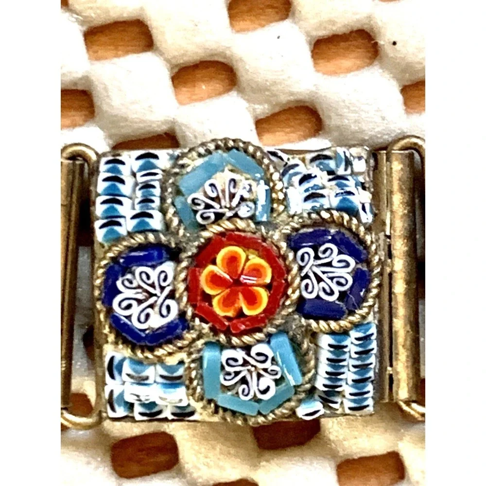 Vintage Antique Italian Micro Mosaic Bracelet 7.5